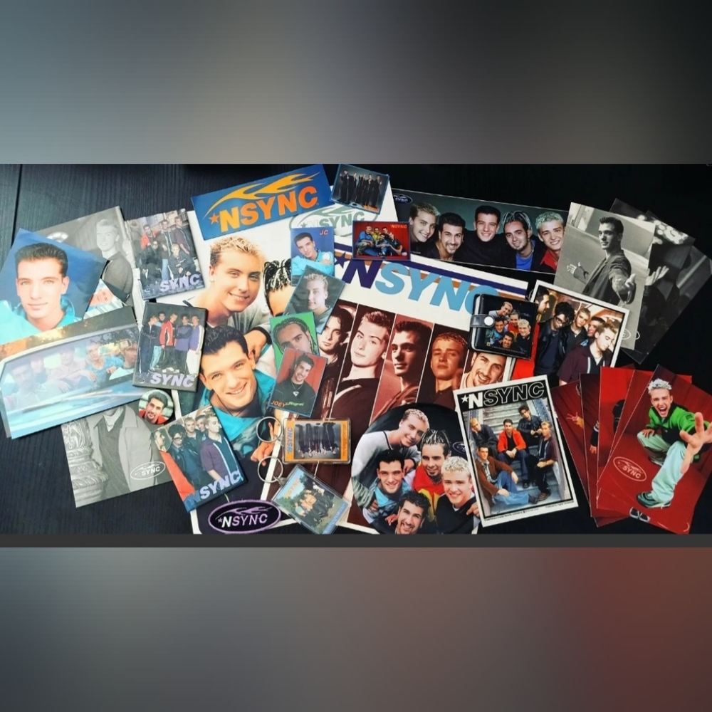 N'SYNC Custom Super Fan Collectible Bundle - Books, Post & Photo cards, Magnets